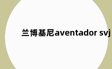 兰博基尼aventador svj